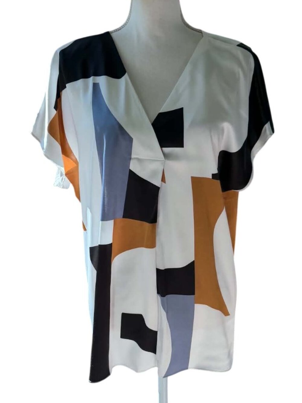 Worthington Abstract Geometric Print Blouse Size XL